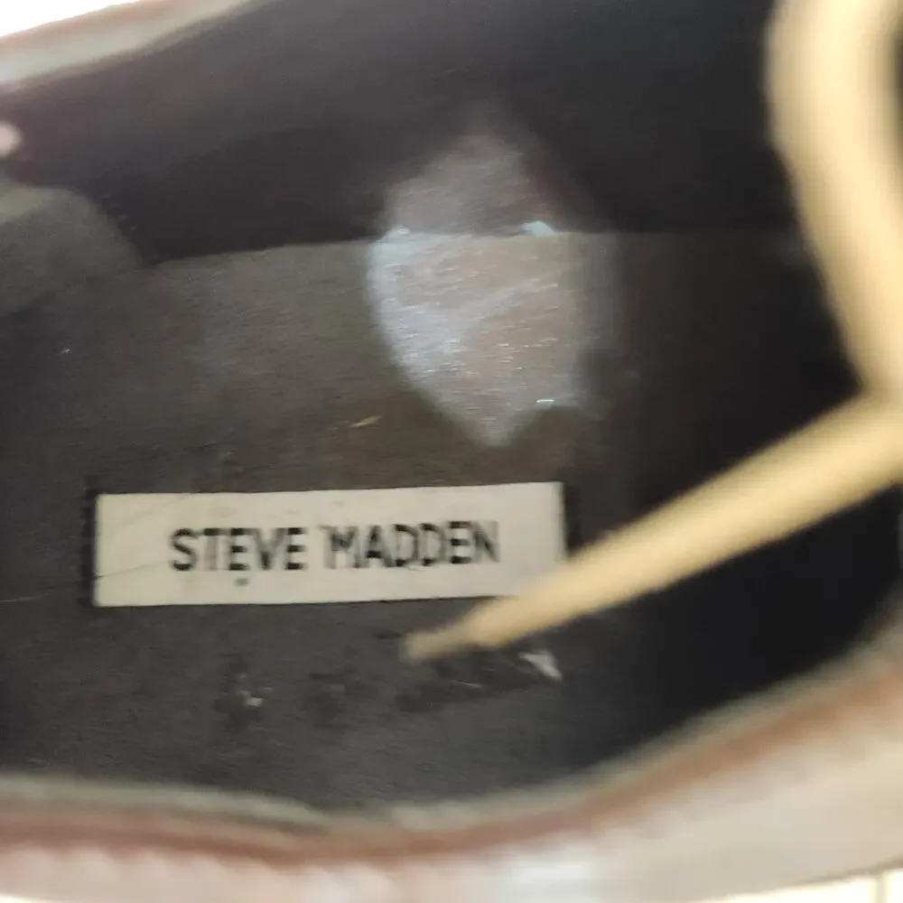 Steve Madden P-Ender Brown Leather Upper Oxford Dress Shoes Men's 13
